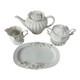 Grace's Teaware White Porcelain Tea Set Teapot Creamer Sugar Bowl Tray 4 Piece