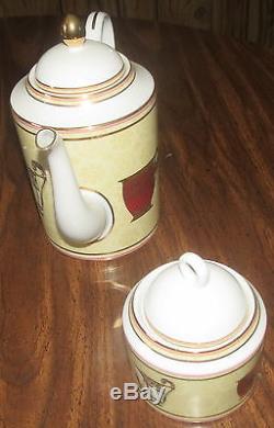 Gucci Vintage Porcelain Tea Pot Coffe Pot and Sugar Dish Service Set
