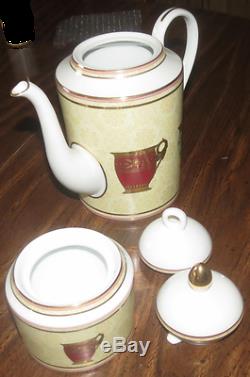 Gucci Vintage Porcelain Tea Pot Coffe Pot and Sugar Dish Service Set