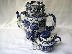 Gzhel, Quadrille Dance 2 Teapots set, Unique, signed, from collection, 2004