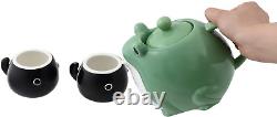 HAKONE YOSEGI Teapot & Teacup, Frog, Japanese Tea Set, Tea Service Set Ceramic T