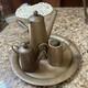 Hecho En Mexico Copper Service Ware Coffee /tea Pot Set, Tray 5 Pcs Antique S3