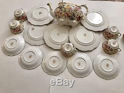 Hammersley Queen Anne tea set, teapot, 5set Of cup, saucer, plate