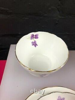 Hammersley Victorian Violets Tea Set for 5 Trios Teapot Sugar Jug Bowl Cups