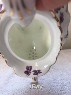 Hammersley victorian violets Teapot Creamer Sugar Bowl Set Made In England