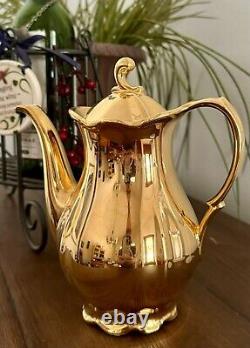 Hand Paint 24kt Gold Porcelain Coffee Pot Bavaria Germany BEAUTIFUL RARE & CLEAN
