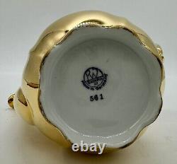 Hand Paint 24kt Gold Porcelain Coffee Pot Bavaria Germany BEAUTIFUL RARE & CLEAN