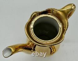 Hand Paint 24kt Gold Porcelain Coffee Pot Bavaria Germany BEAUTIFUL RARE & CLEAN