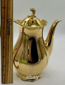 Hand Paint 24kt Gold Porcelain Coffee Pot Bavaria Germany BEAUTIFUL RARE & CLEAN