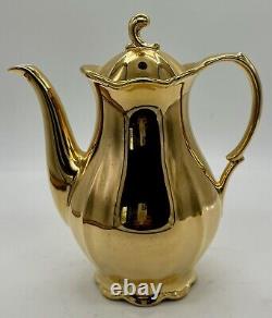 Hand Paint 24kt Gold Porcelain Coffee Pot Bavaria Germany BEAUTIFUL RARE & CLEAN