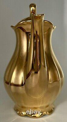 Hand Paint 24kt Gold Porcelain Coffee Pot Bavaria Germany BEAUTIFUL RARE & CLEAN