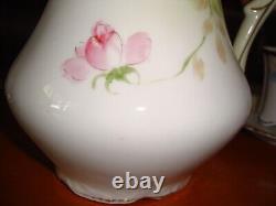 Hand Painted Nippon Tea Chocolate Coffee Set, Pot, 5 Cups & 4 Saucers, Roses