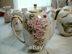 Hand-made Porcelain Coffee and Tea Set 22 Matched Pieces Fenix Kislovodsk withCOA