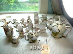 Hand-made Porcelain Coffee and Tea Set 22 Matched Pieces Fenix Kislovodsk withCOA