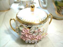 Hand-made Porcelain Coffee and Tea Set 22 Matched Pieces Fenix Kislovodsk withCOA