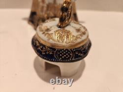 Hand painted Nippon Chocolate Pot, 4 cups and Saucers Navy Blue and Gold