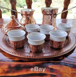 Handmade Authentic Copper Bosnian coffee set for 6 people