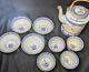 Handmade Chinese Tea Set Red Rice Eye Design Gold Trim (pot, Cups, Bowls)