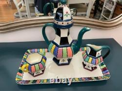 Handpainted Porcelain Tea Set with Serving Tray