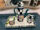 Handpainted Porcelain Tea Set With Serving Tray