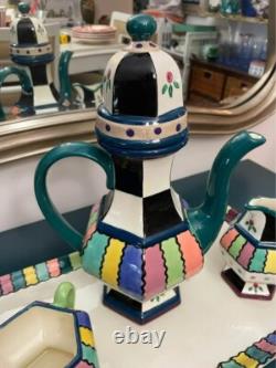 Handpainted Porcelain Tea Set with Serving Tray
