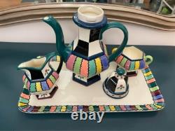 Handpainted Porcelain Tea Set with Serving Tray