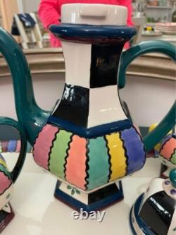 Handpainted Porcelain Tea Set with Serving Tray