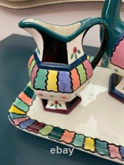 Handpainted Porcelain Tea Set with Serving Tray