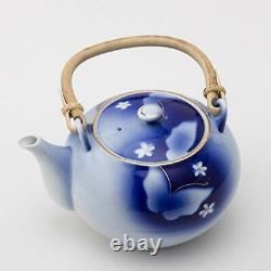 Hasami ware Tea Pot Cup withlid Set Kyusu Butterfly Blue Ceramic Traditional Japan