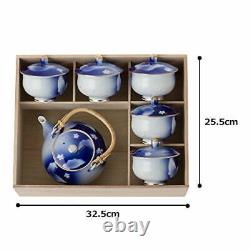 Hasami ware Tea Pot Cup withlid Set Kyusu Butterfly Blue Ceramic Traditional Japan