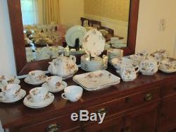 Haviland & Co Limoges France 50 Piece China Dish Set Flower & Ivy with Teapot