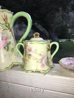 Haviland France Teapot Set Magnolia With Sugar Bowl and Cups And Plates