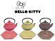 Hello Kitty Nanbu Iron Tea Pot X Coaster 0.35l Set Kettle Red Dark Brown Green