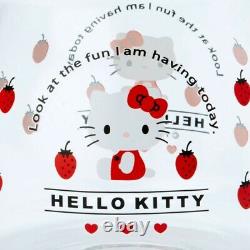 Hello Kitty Strawberry Heat Resistant Glass Tea Pot and Tea Cup Set SANRIO