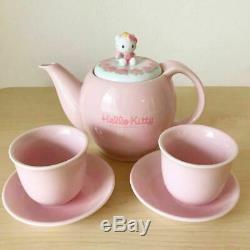 Hello Kitty Teapot & Cup & Saucer Set Chinese Series Pottery 1997 Sanrio Rare JP