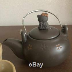 Hello Kitty Teapot & Cup Set Kimono Mascot Japanese Pottery 2002 Sanrio Rare F/S