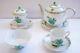 Herend Chinese Bouquet Green Small Teapot 8 Pieces Total Set