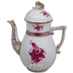 Herend Chinese Bouquet Raspberry 613/AP G Individual 6.5 Coffee Tea Pot 1950's