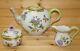 Herend Queen Victoria Tea Set Teapot, 5 1/8 & Creamer & Sugar Bowl Withlid