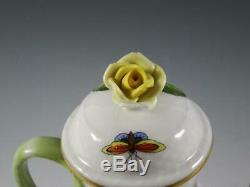 Herend Rothschild 4 Piece Demitasse Tea Set Teapot, Creamer, Sugar, Tray