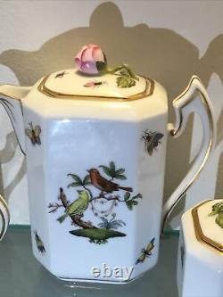 Herend Rothschild Porcelain Bird & Insect Breakfast Tea Set 186/RO E95