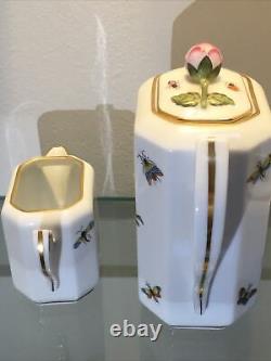 Herend Rothschild Porcelain Bird & Insect Breakfast Tea Set 186/RO E95