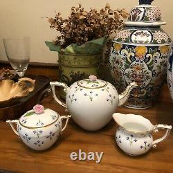 Herend Teapot Creamer Sugar Hand Painted First Edition\ Set Unknown Pattern