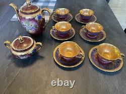 Hertel Jacob Set of 6 Cups/Saucers + Tea Pot / Creamer GERMANY