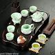 High Quality Chinese Tea Set Porcelain Tea Pot Cup Pitcher Ebony Tea Tray Table