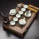 High Quality Chinese Tea Set Ruyao Boutique Porcelain Tea Pot Cup Wenge Tea Tray