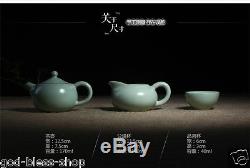 High quality Chinese tea set ruyao boutique porcelain tea pot cup wenge tea tray
