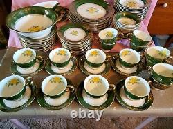 Homer Laughlin Lady Greenbriar Yellow Roses China Set 98 Pieces Teapot Platter