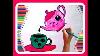 How To Draw Colouring Tea Cup With Teapot For Kids Tea Set Cup Coloring Page