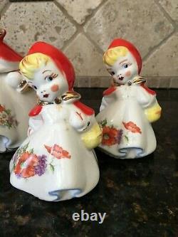 Hull USA Little Red Riding Hood 5 pc set Teapot, cream, sugar, salt, pepper